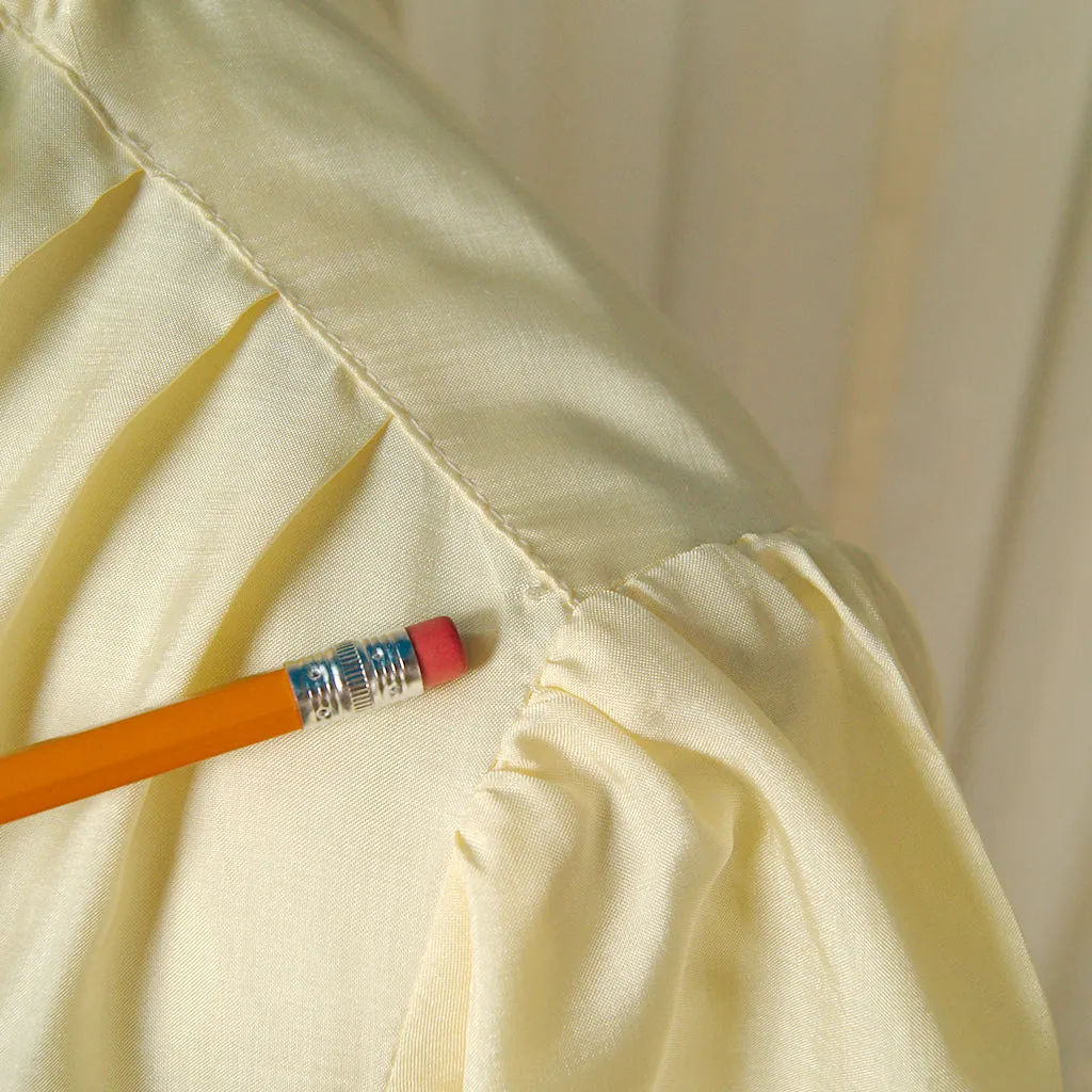 1950s Yellow Bow Collar Blouse