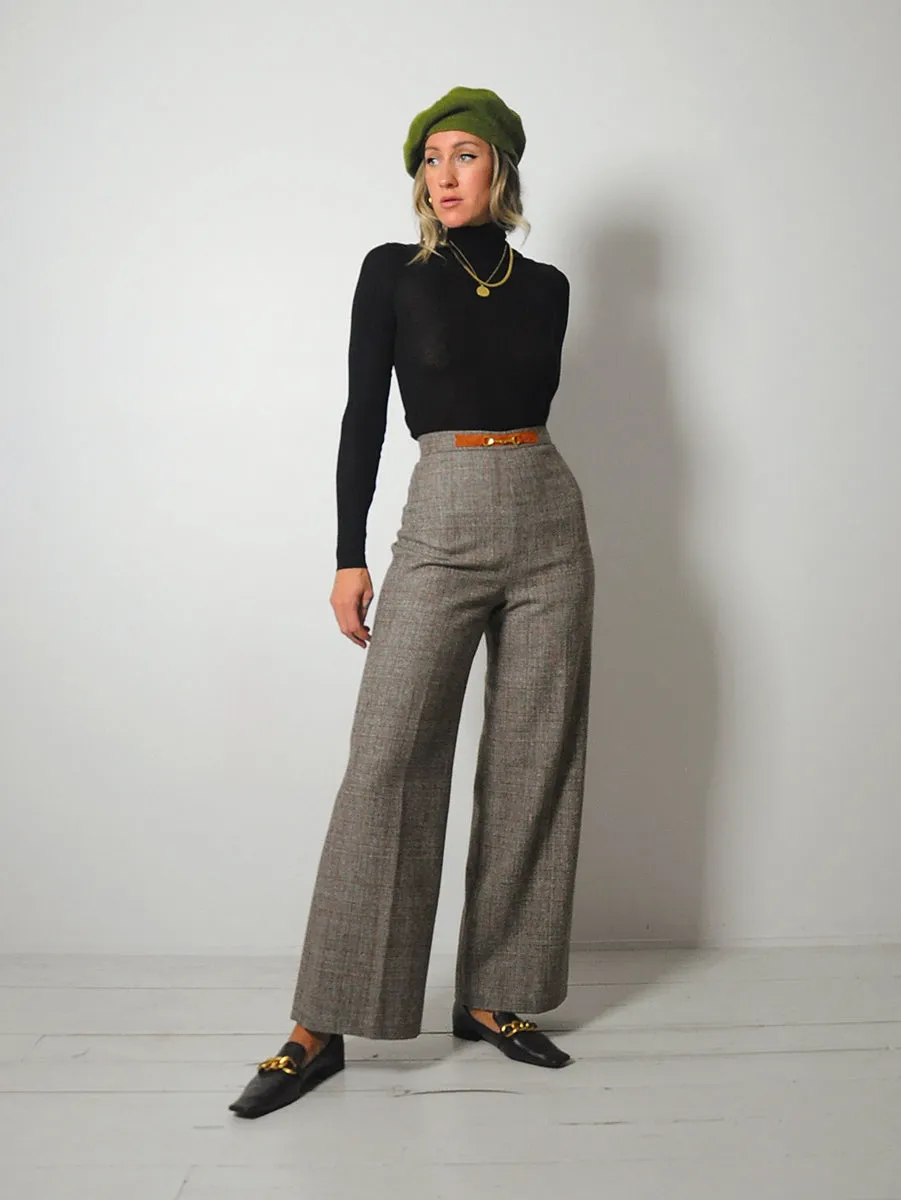 1970's Horsebit Tweed Trousers