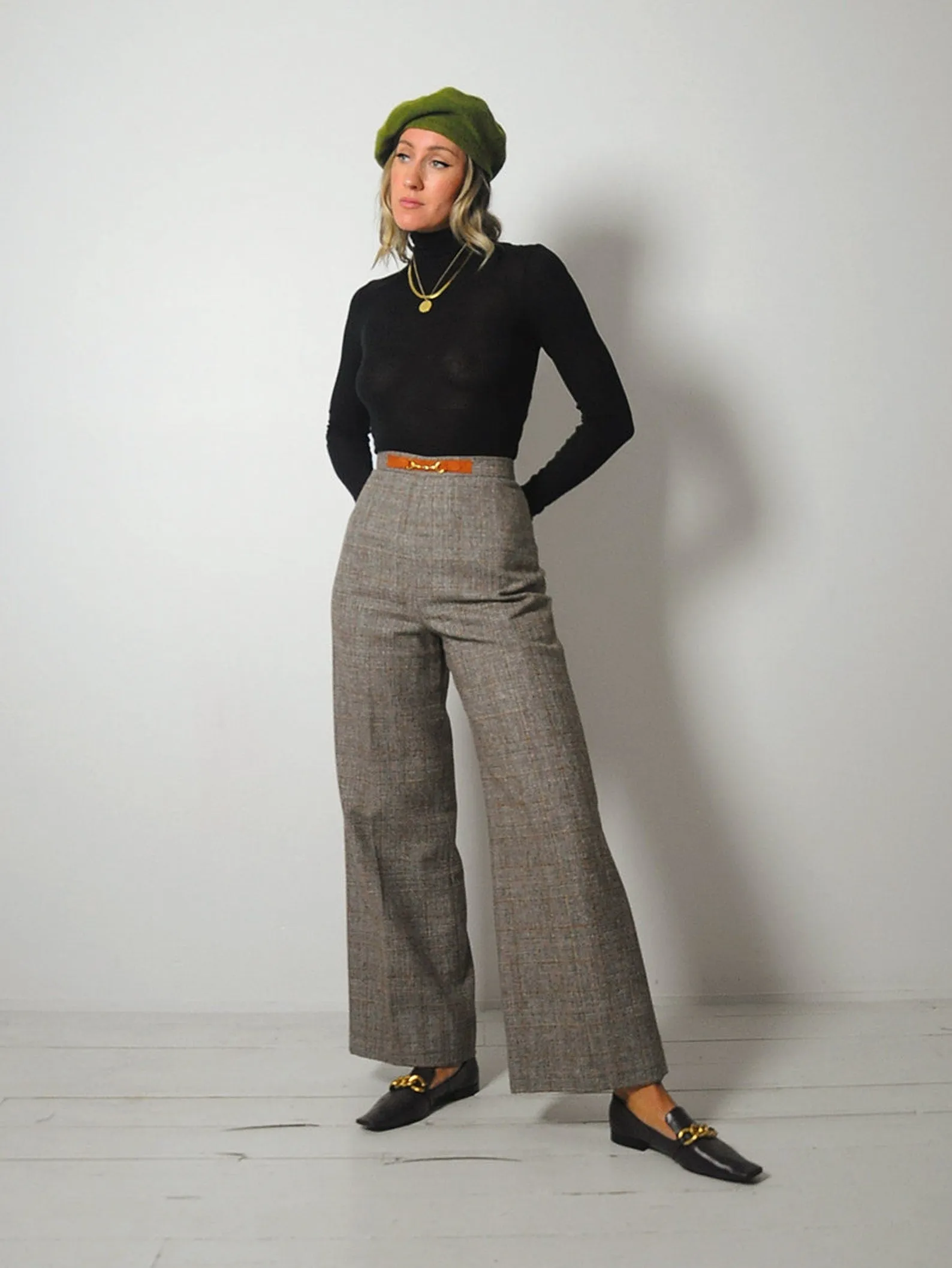 1970's Horsebit Tweed Trousers