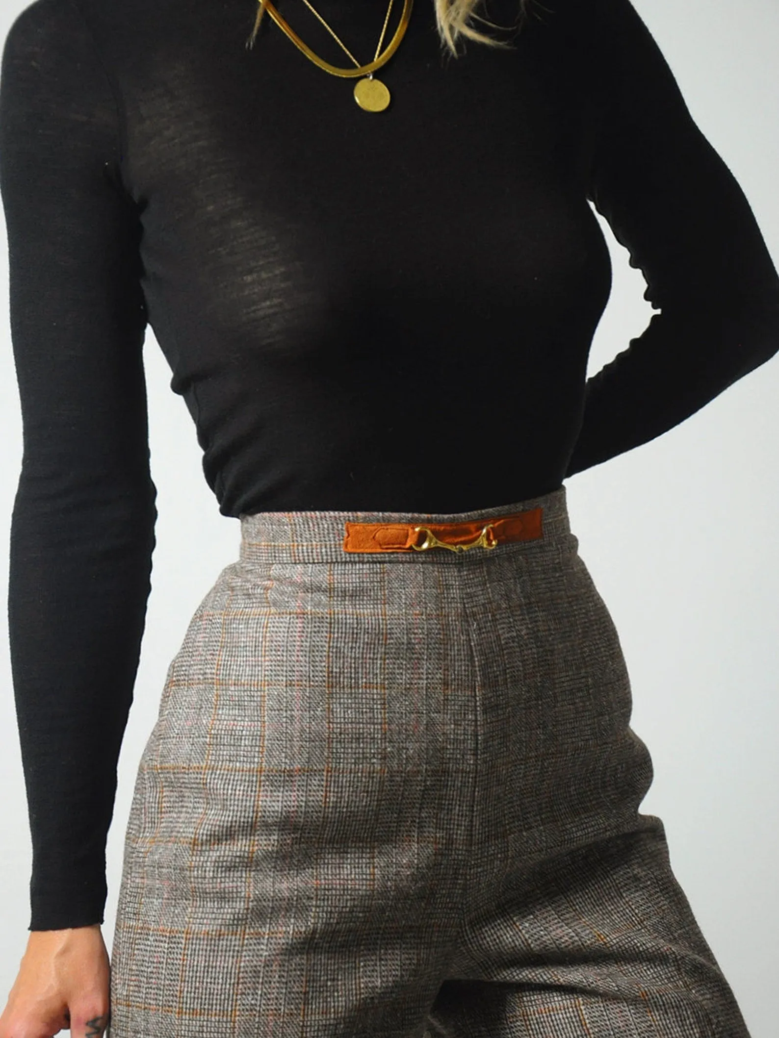 1970's Horsebit Tweed Trousers