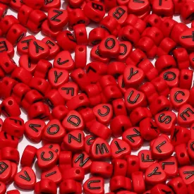 22 Colours Letter Acrylic Beads Flat Alphabet Spacer Heart Beads For Jewellery Making DIY Bracelet Necklace