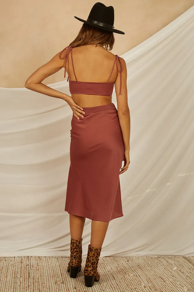 Allesandro Midi Skirt Wine