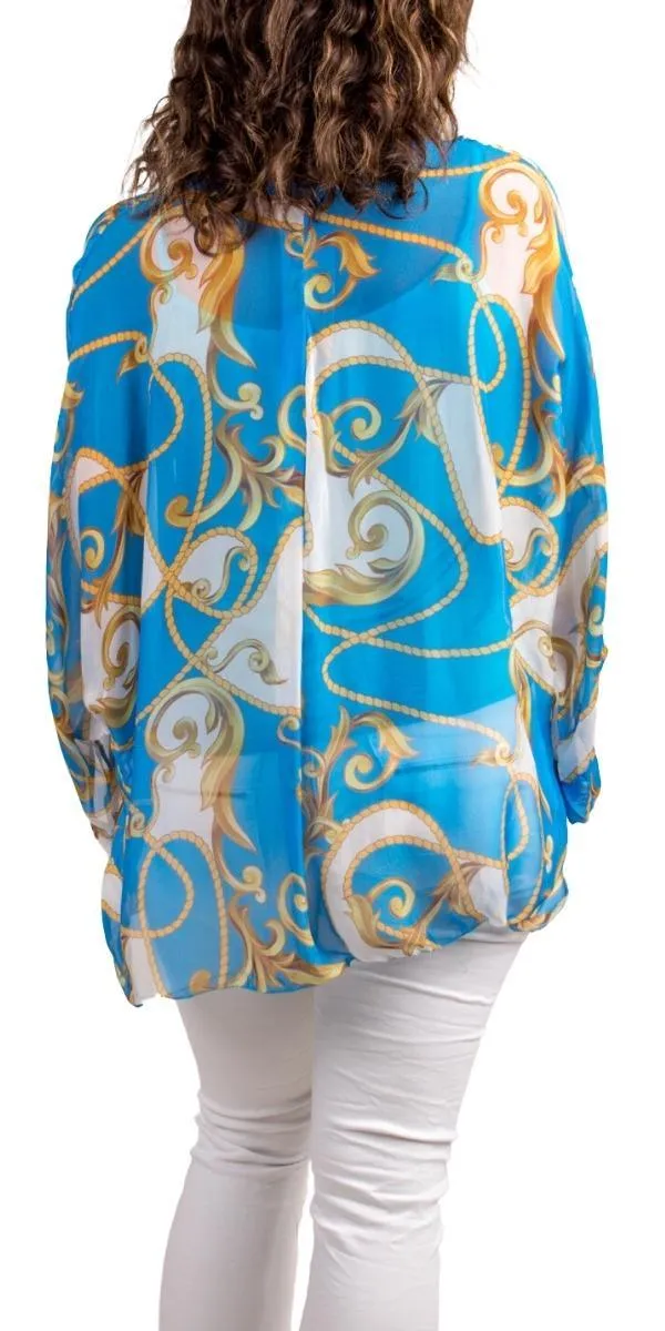 Angelo Baroque Silk Blouse