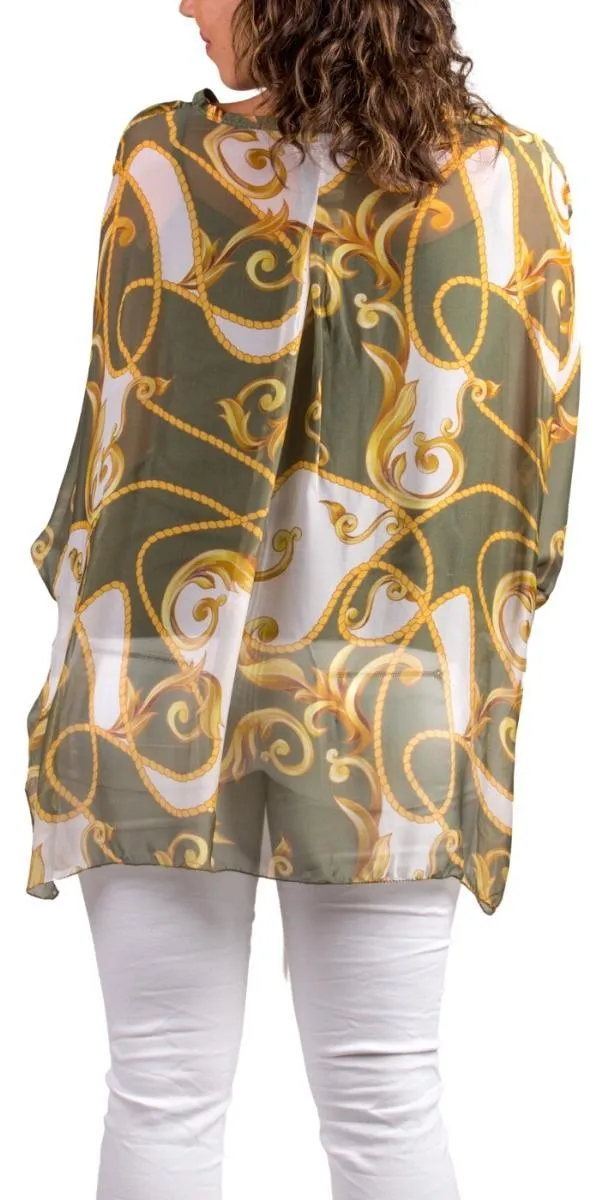 Angelo Baroque Silk Blouse