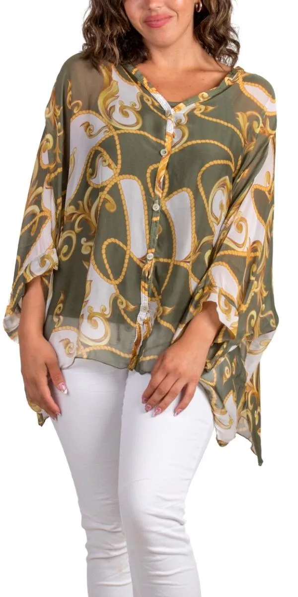 Angelo Baroque Silk Blouse