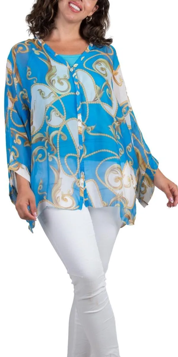 Angelo Baroque Silk Blouse