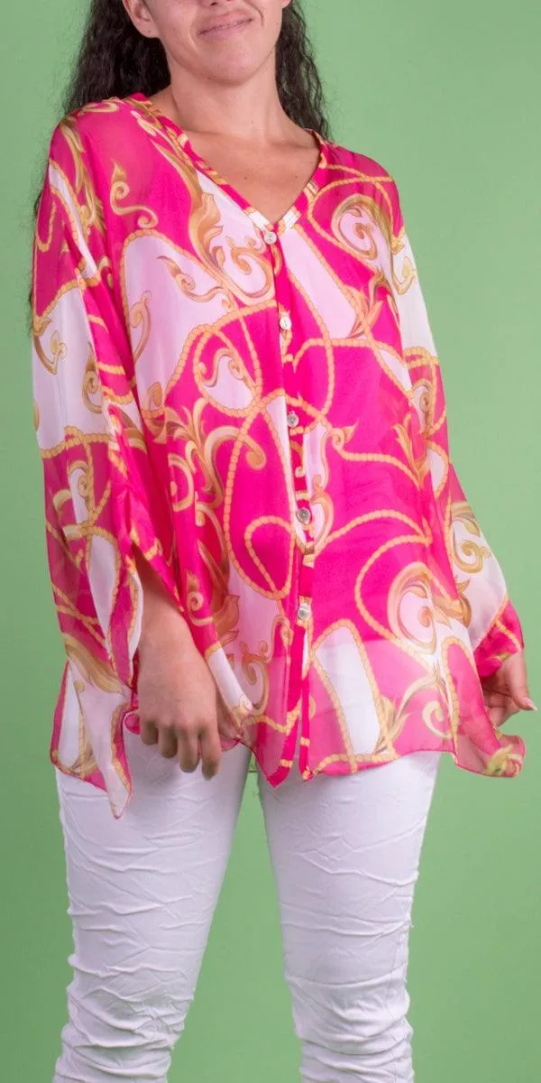 Angelo Baroque Silk Blouse