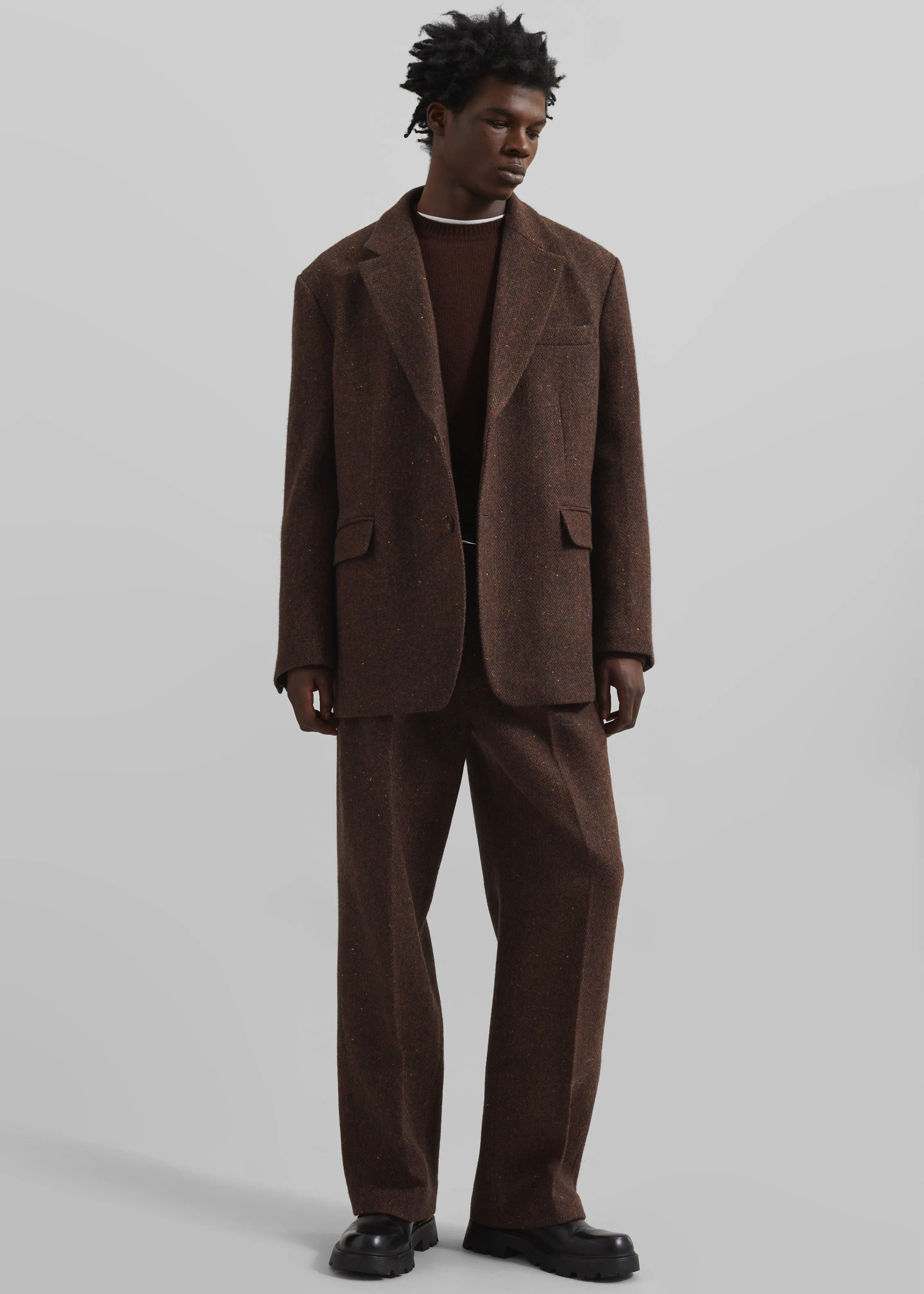 Beo Wool Suit Pants - Brown