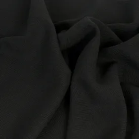 Black Herringbone Wool Fabric 1436