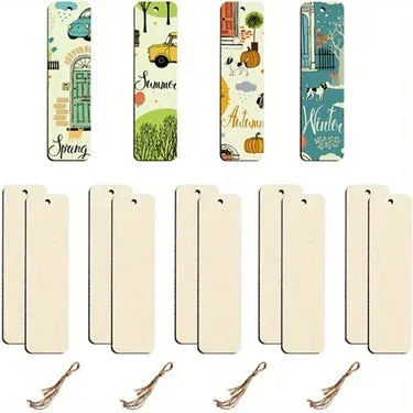 Blank Wooden Bookmarks DIY Craft Idea