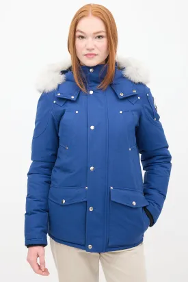 Blue Down & Fur Trim Parka Jacket