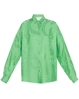 Bright Green Button Down Blouse