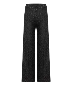 Cambio Ava Sequin Wide Leg Tweed Pant