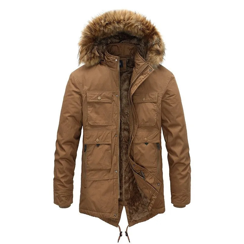 CLEARANCE / Winter Jacket and Coat for Men / Thick Warm Vest Fur Hooded Mens Parkas Coats