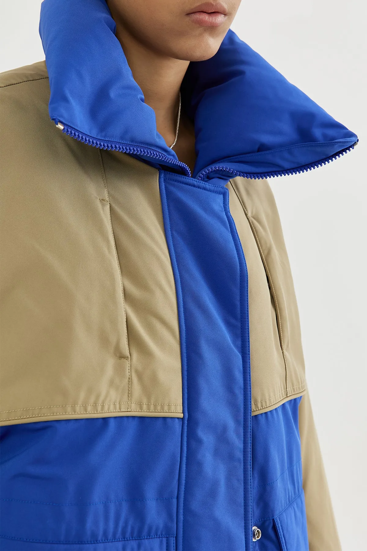 Copy of Oversized drawstring-waist down ripstop parka coat