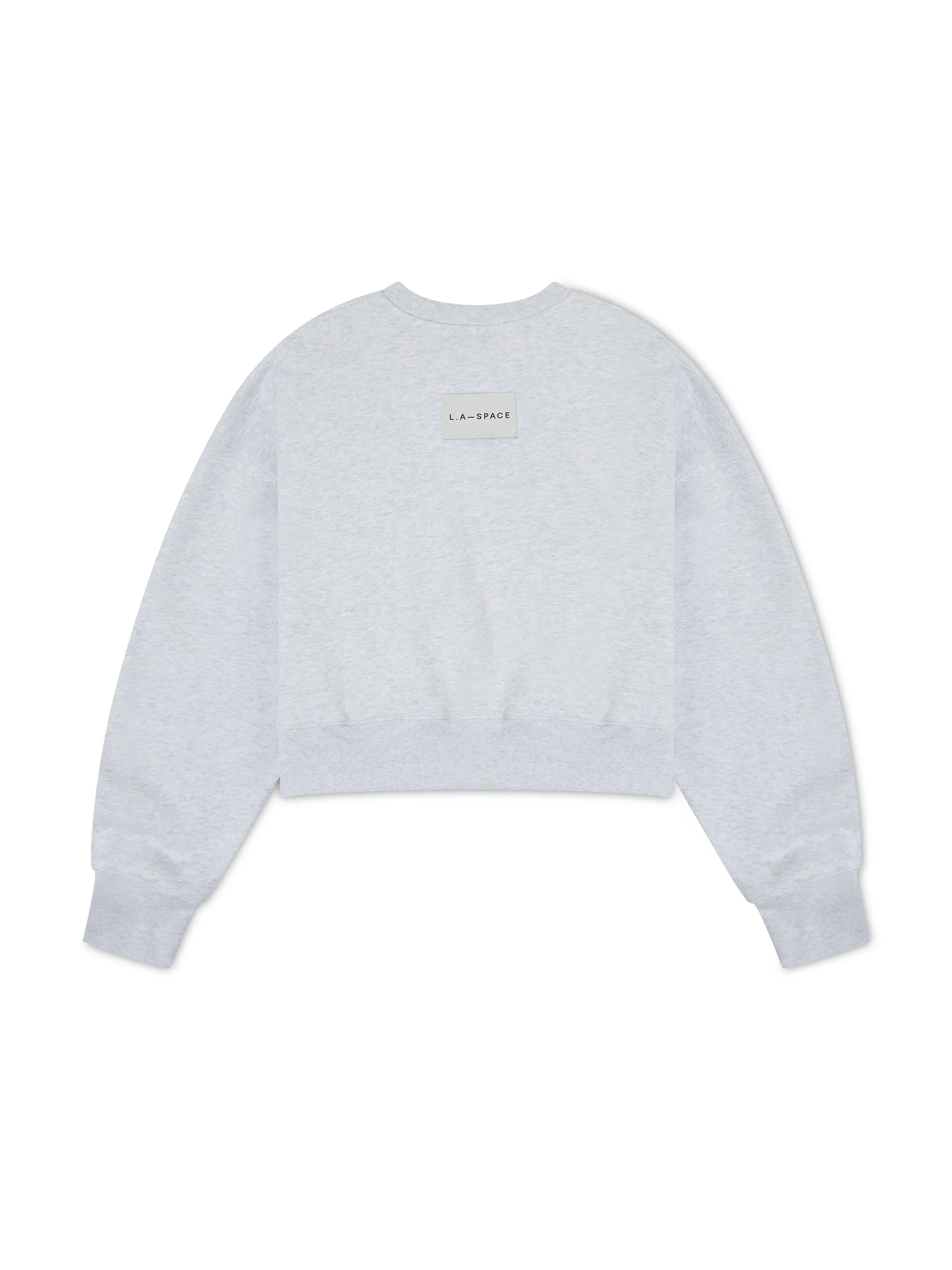 ‘COTSWOLDS' EMBROIDERED CROPPED SWEATSHIRT  LIGHT GREY MARL