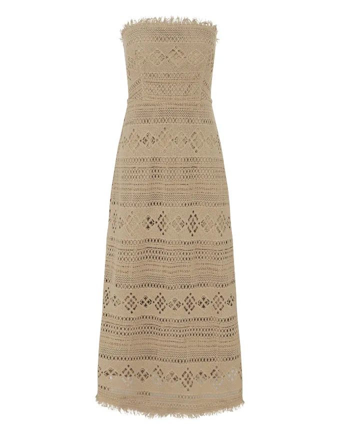 Daniela Textured Midi Dress Almond