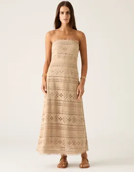 Daniela Textured Midi Dress Almond