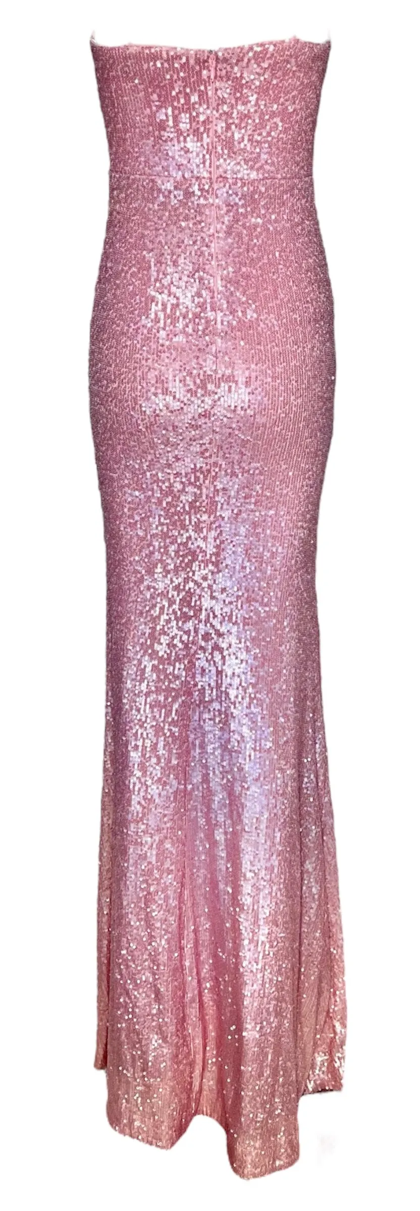 Donna Karan 2000s Pink Sequin Strapless Gown, NWT