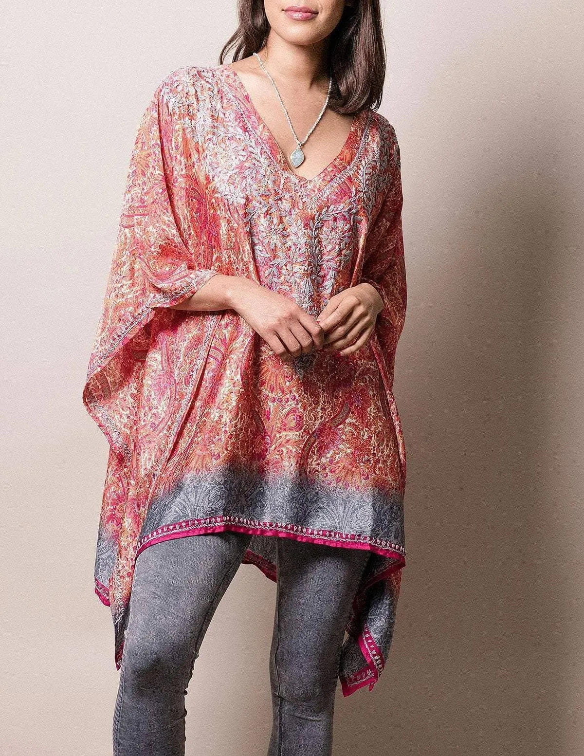 Fair Trade Flowy Tunic - Apricot - As-Is-Clearance