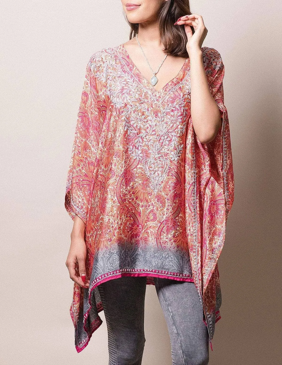 Fair Trade Flowy Tunic - Apricot - As-Is-Clearance