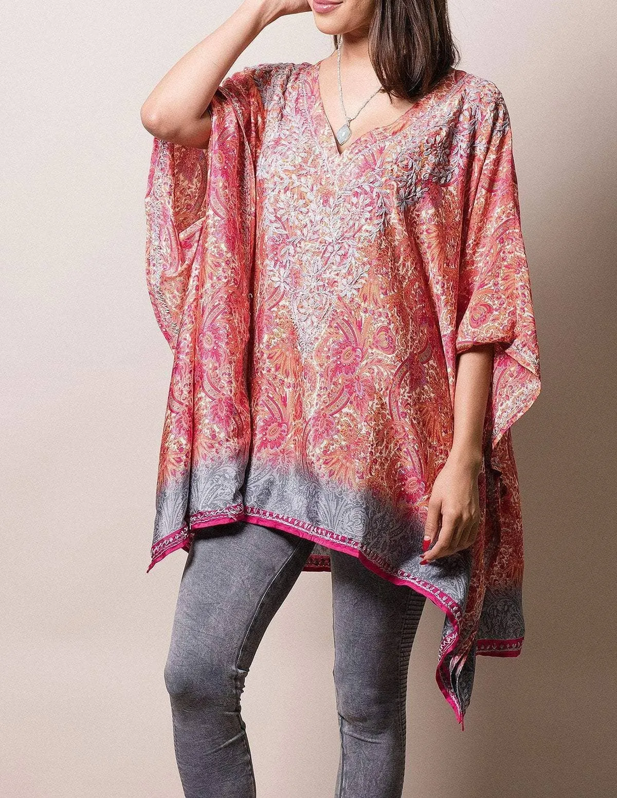 Fair Trade Flowy Tunic - Apricot - As-Is-Clearance