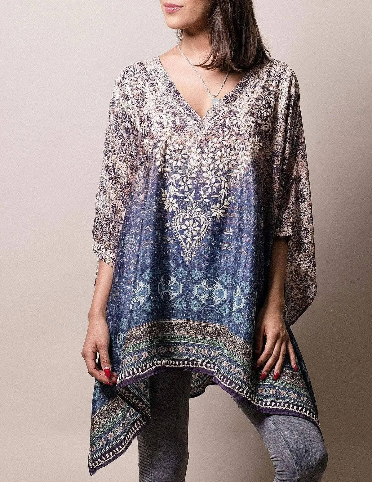 Fair Trade Flowy Tunic - Blue