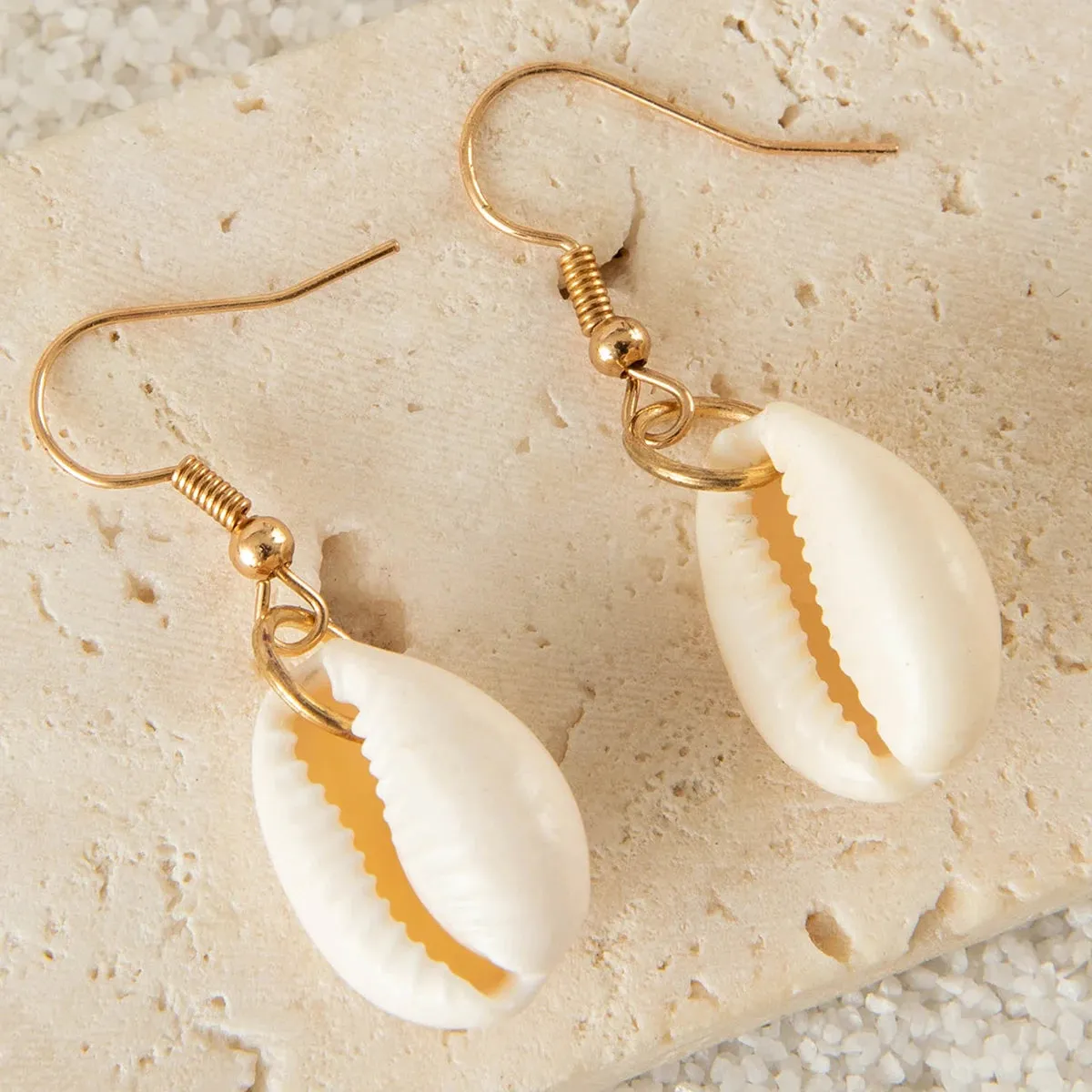 Five Pairs Sea Shell Earrings Summer Vibes