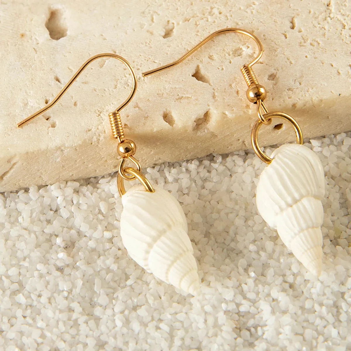 Five Pairs Sea Shell Earrings Summer Vibes