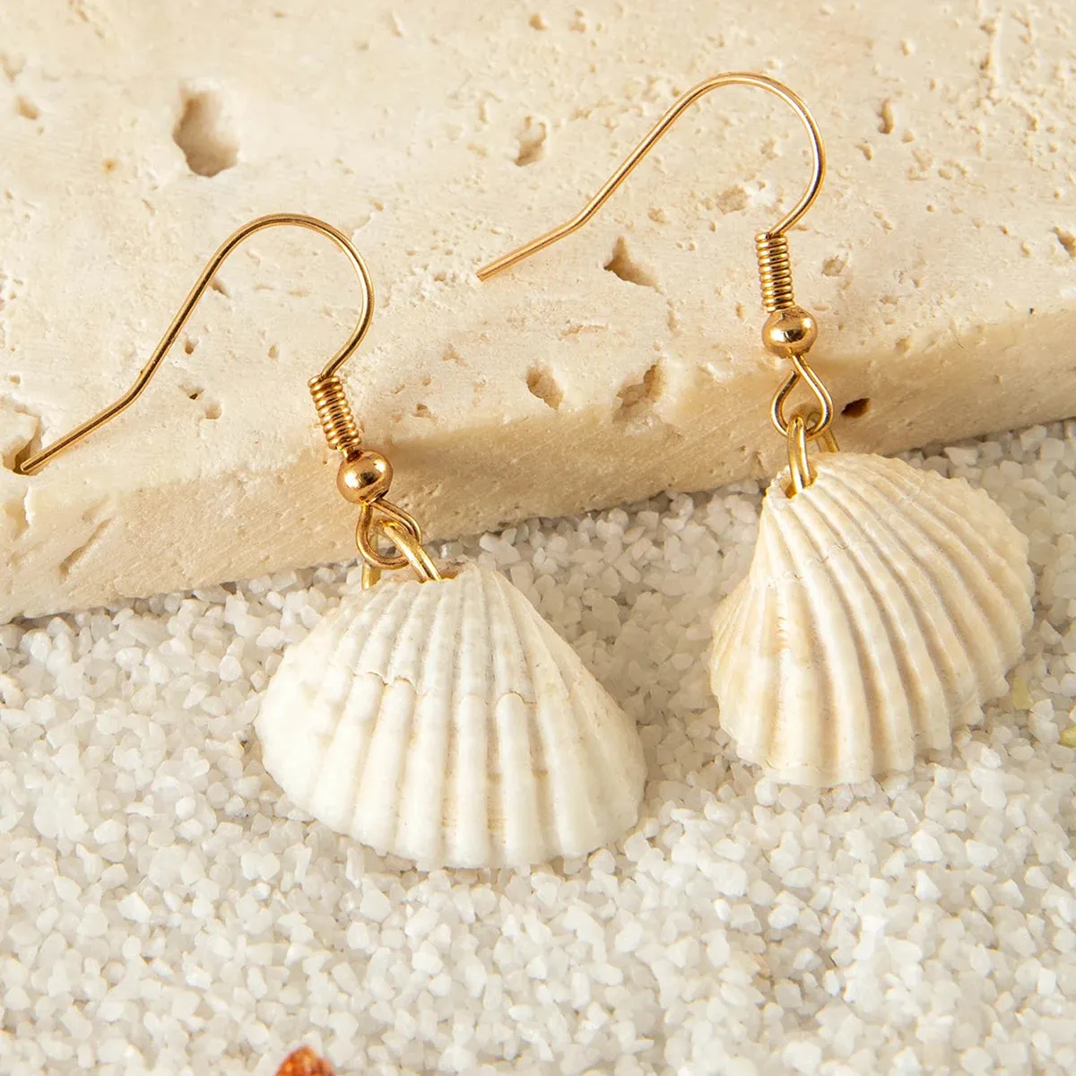 Five Pairs Sea Shell Earrings Summer Vibes