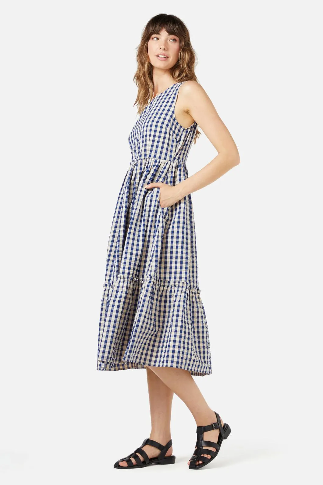 Greta Check Midi Dress