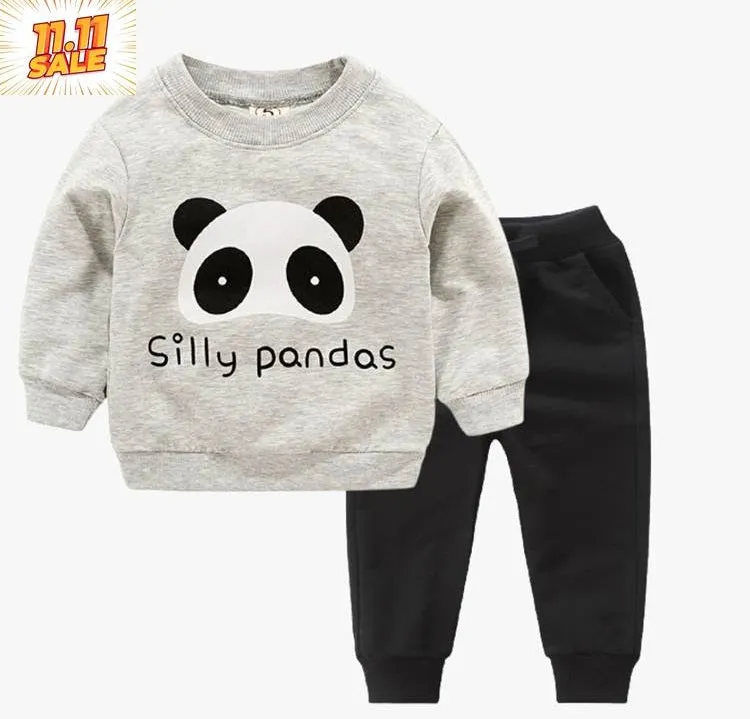 Grey Silly Panda Track suit Kids