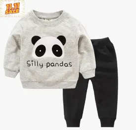 Grey Silly Panda Track suit Kids