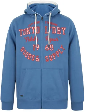 Harper Brush Back Fleece Zip Through Hoodie In Federal Blue - Tokyo Laundry