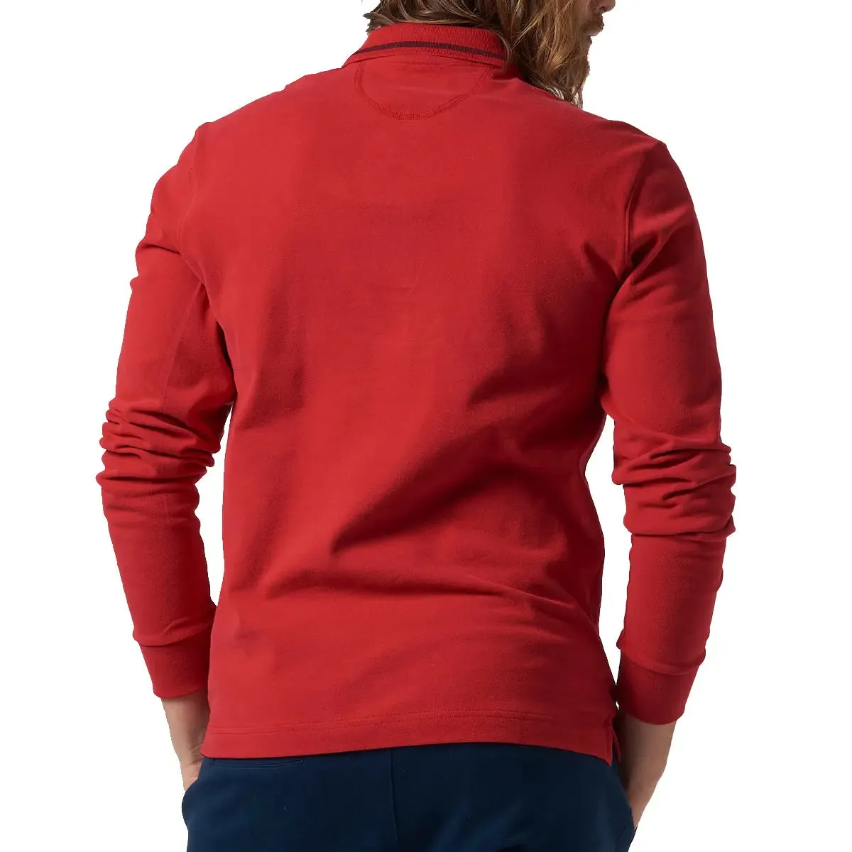 Haute Red Cotton Polo Sweater