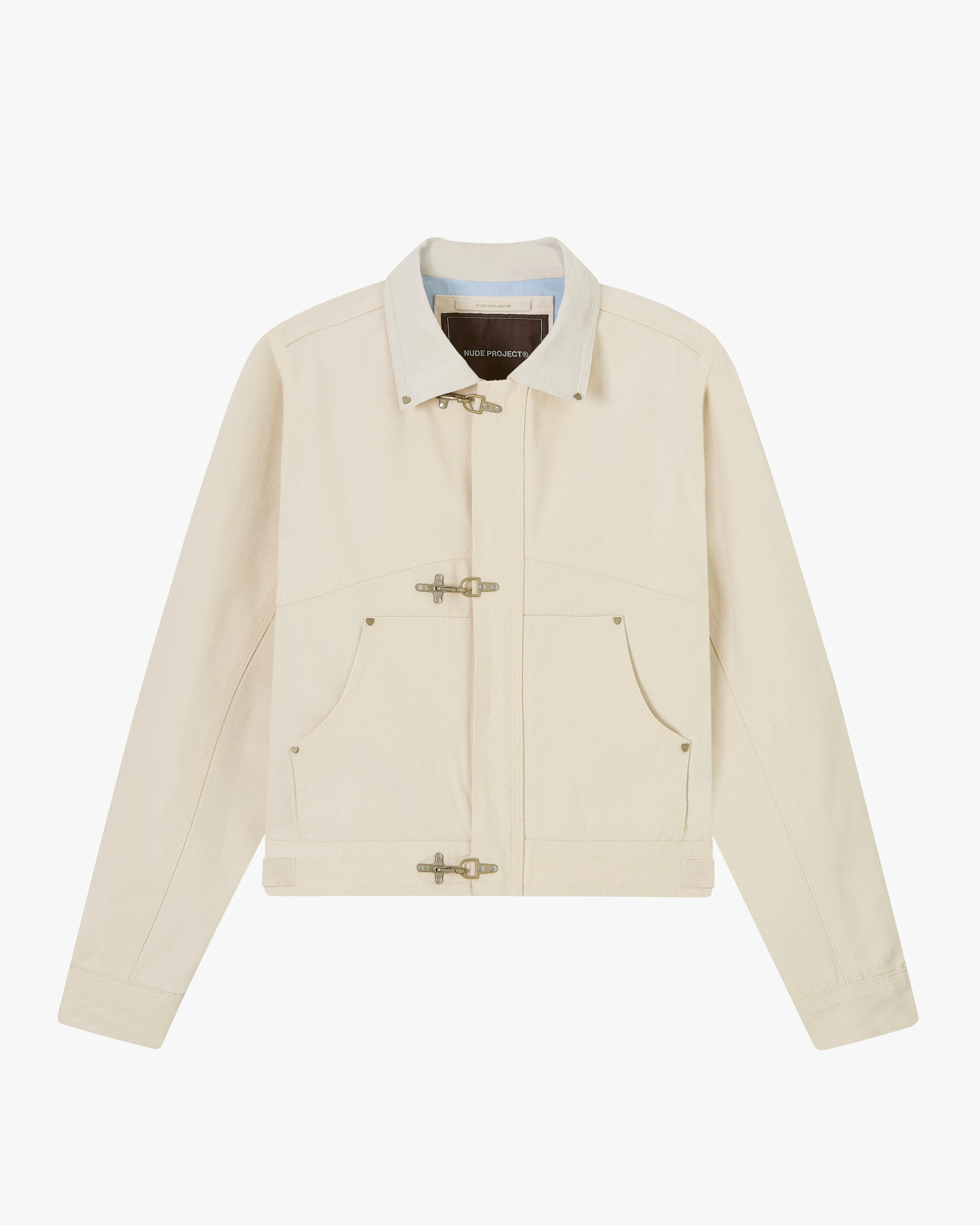 HEAVY CANVAS TRUCKER JACKET OFFWHITE