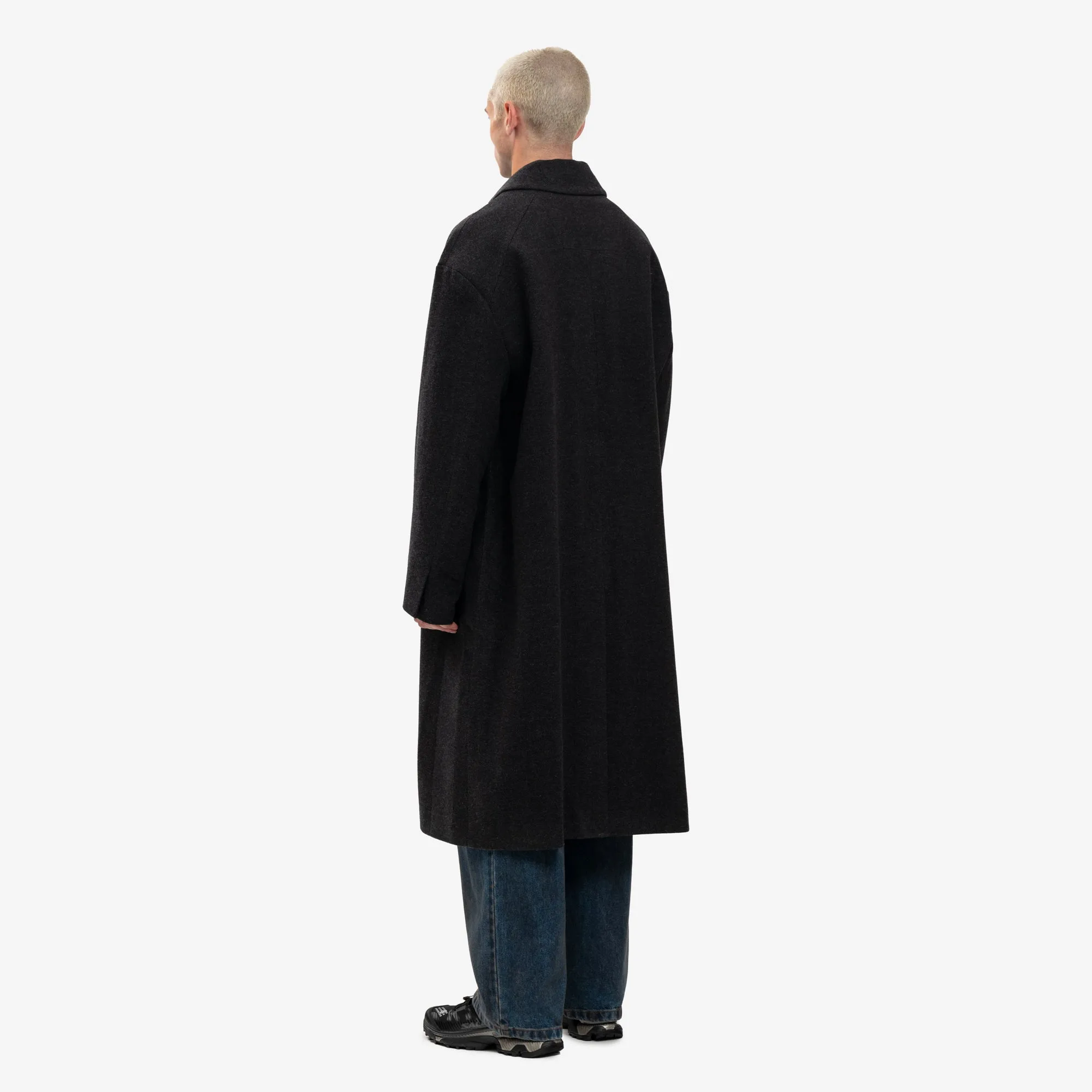 Herringbone Balmacaan Coat