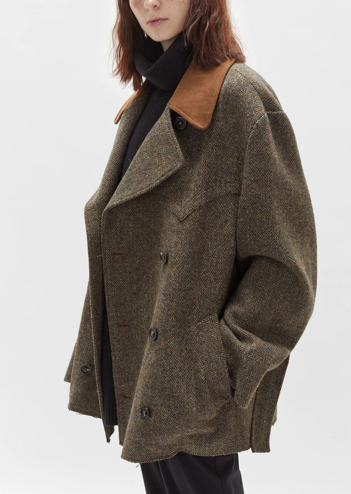 Herringbone Felt Belted Jacket