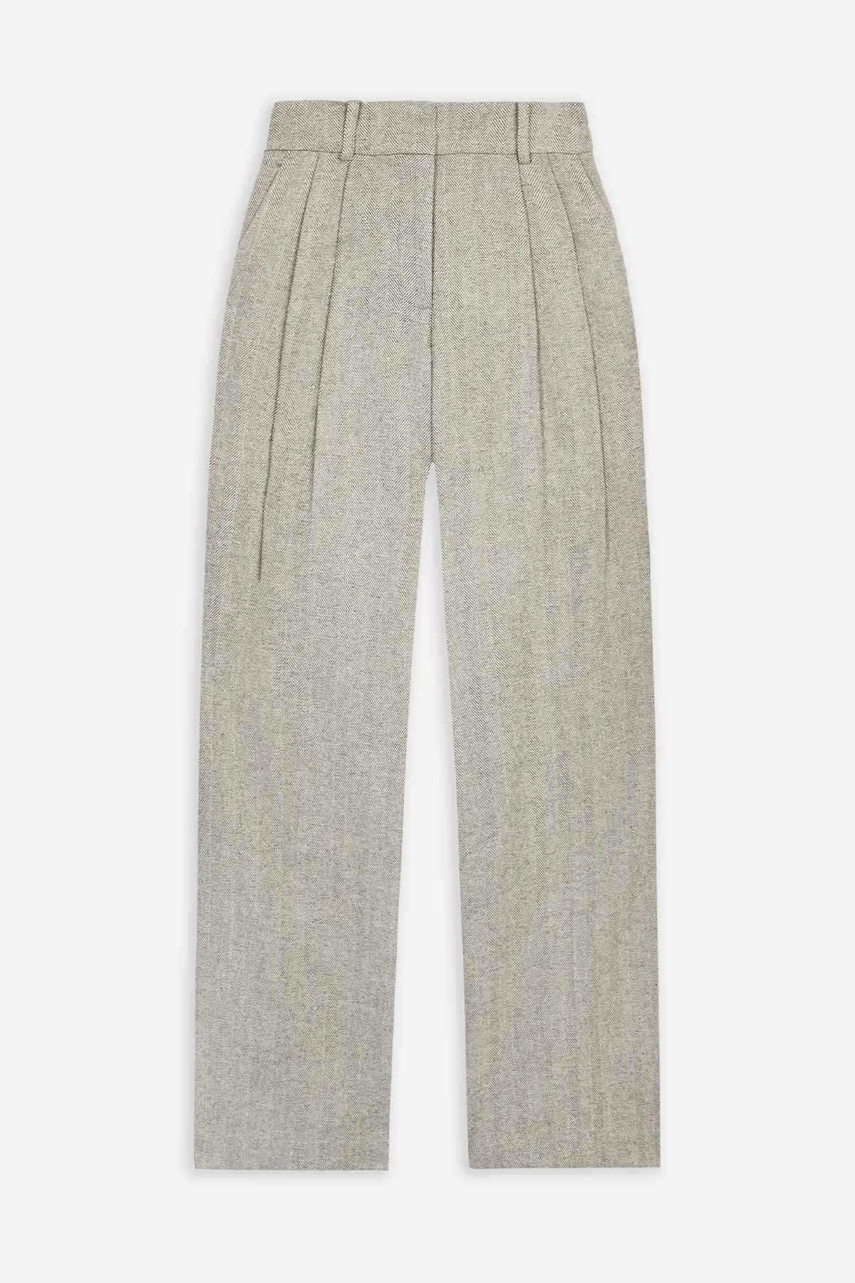 Herringbone Wide Leg Trousers - Herringbone