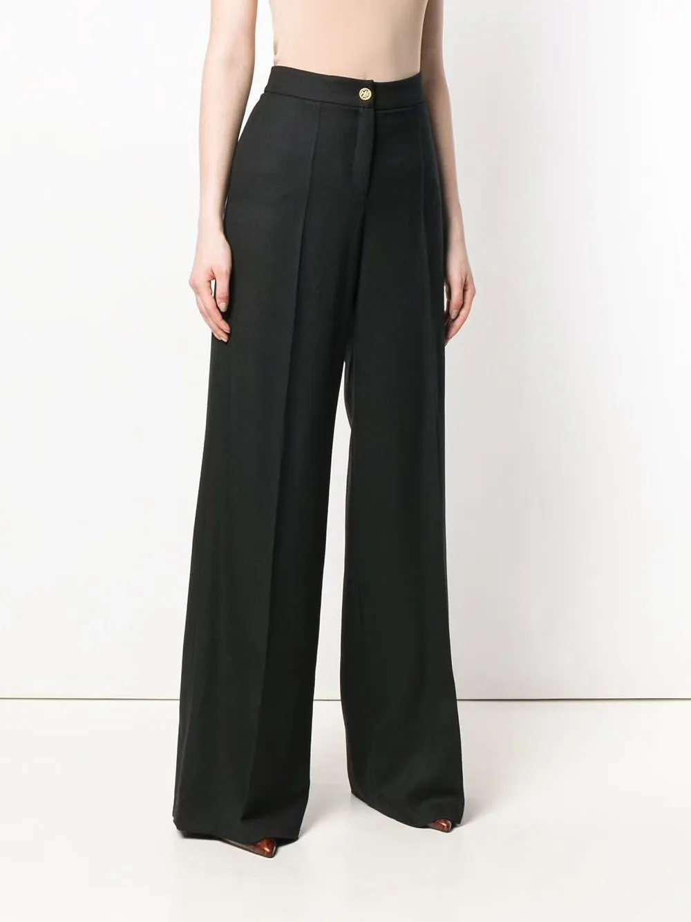 High Waist Palazzo Trousers - Black