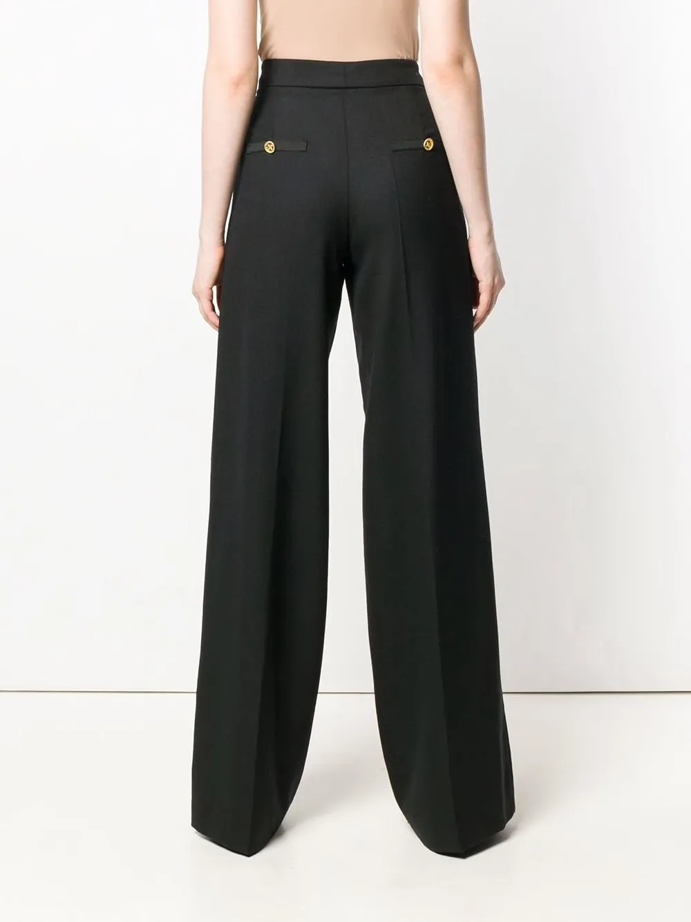 High Waist Palazzo Trousers - Black