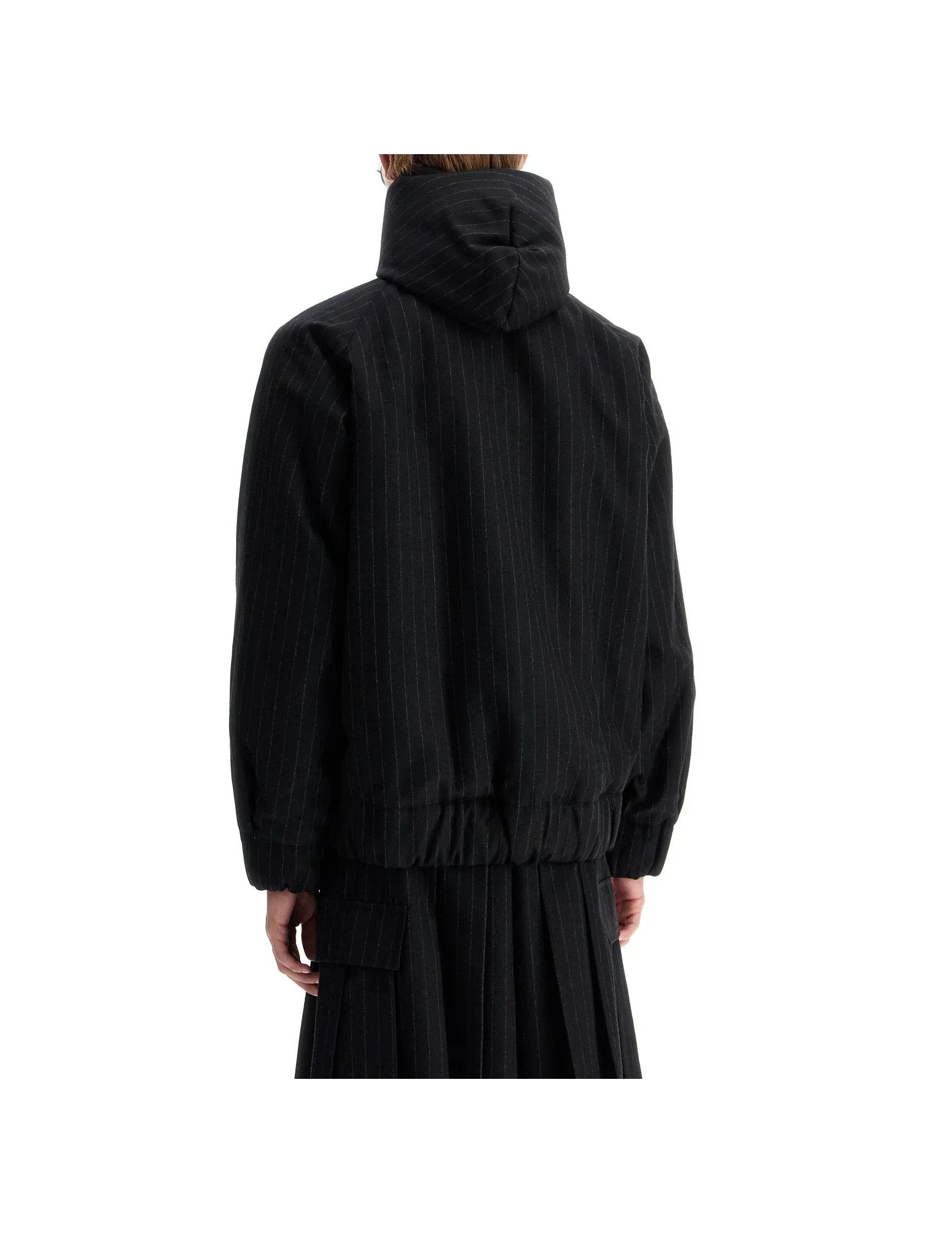 Hooded Herringbone Wool Coat