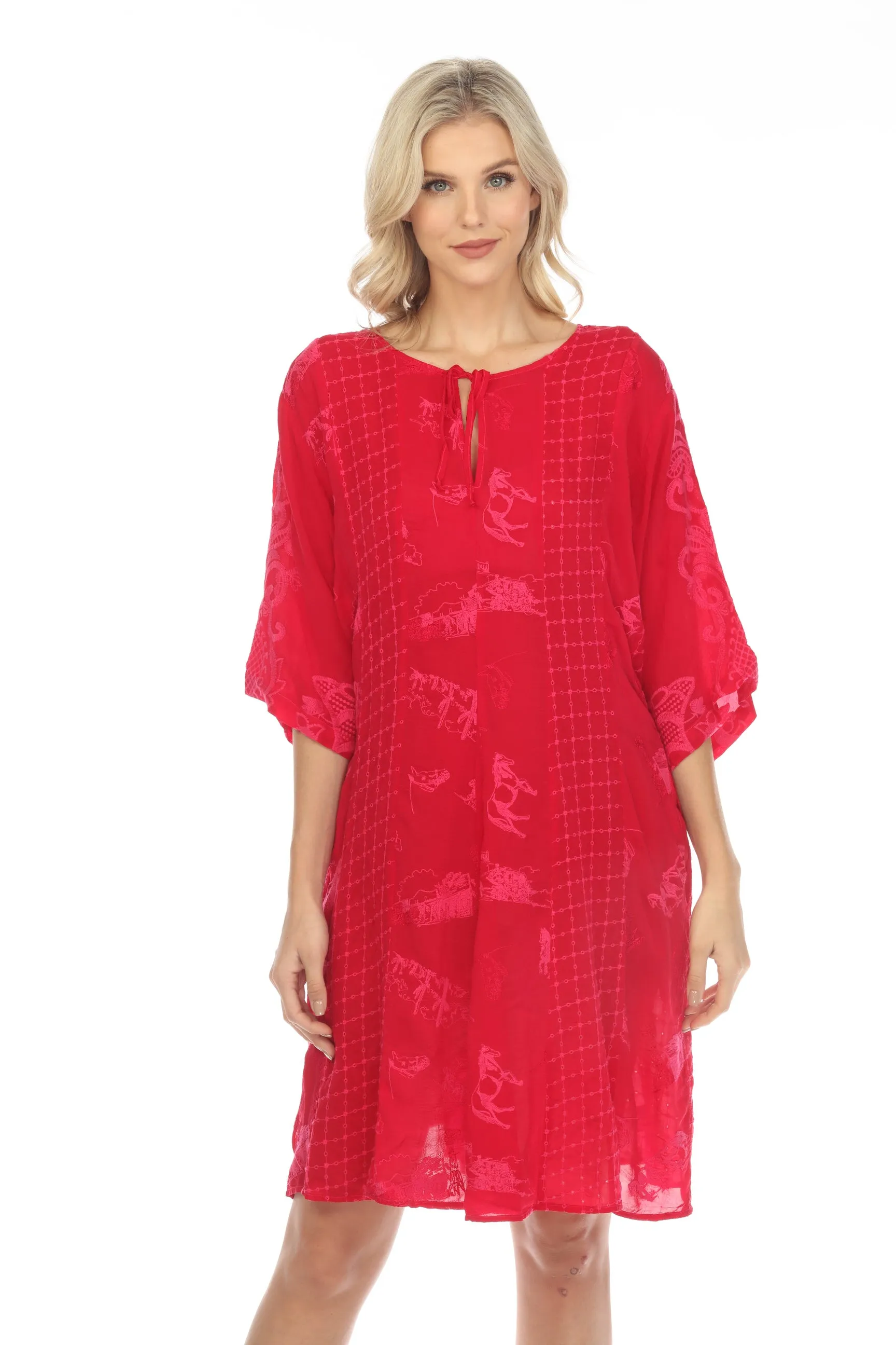 Johnny Was Runswick Lora Embroidered Tunic Dress Plus Size C22522-7X