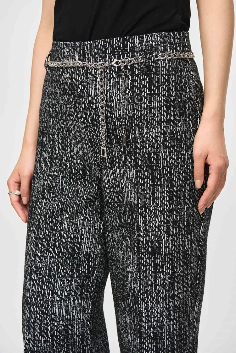 Joseph Ribkoff Tweed Knit Wide-Leg Pull-On Pants