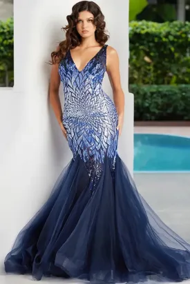 Jovani - 38373 - Stunning Mermaid Sequin Embellished Evening Gown