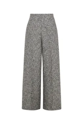 Kirea Straight Wide Leg Tweed Floor Length Pants