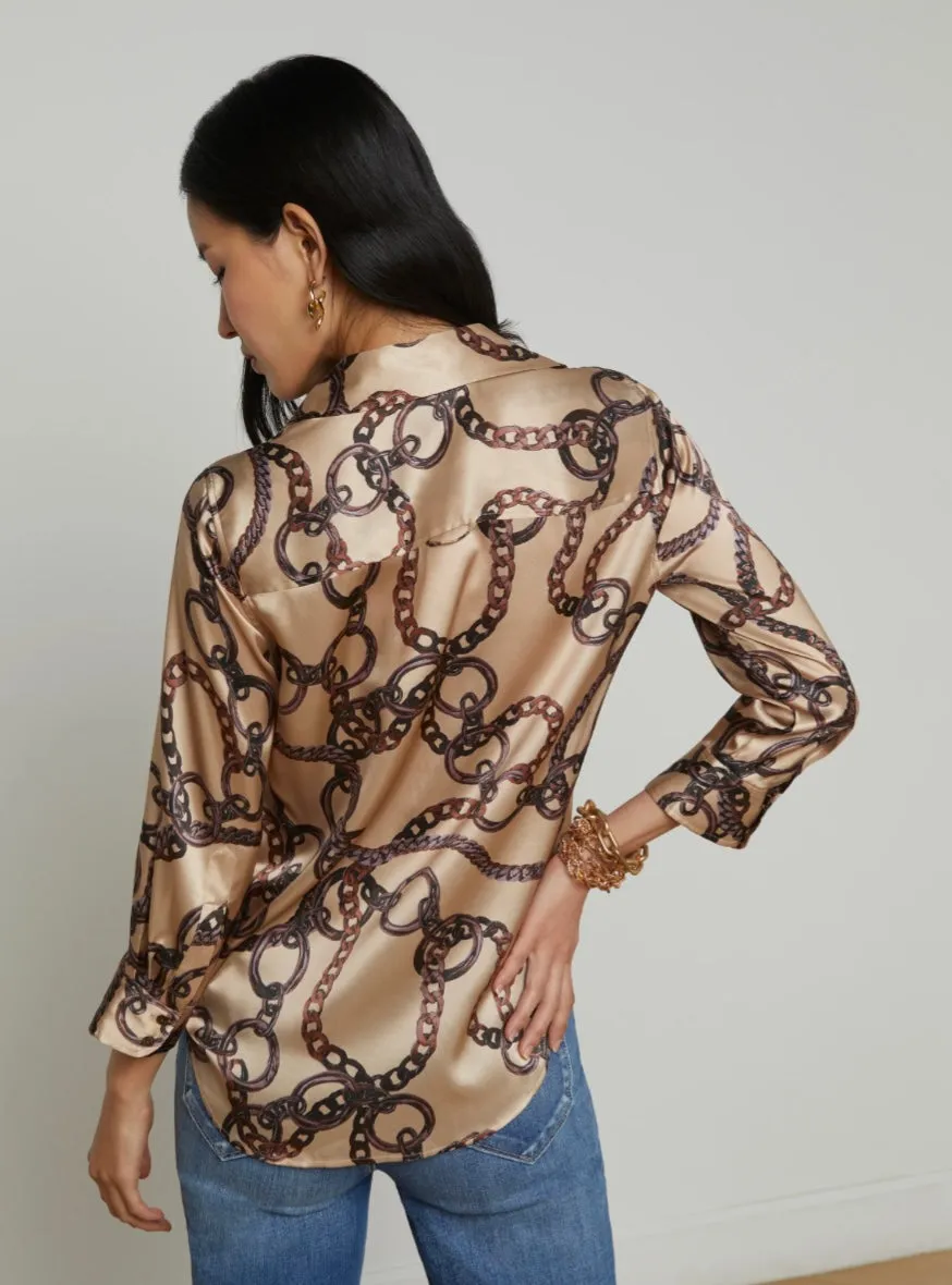 La40126 Chain Silk Top