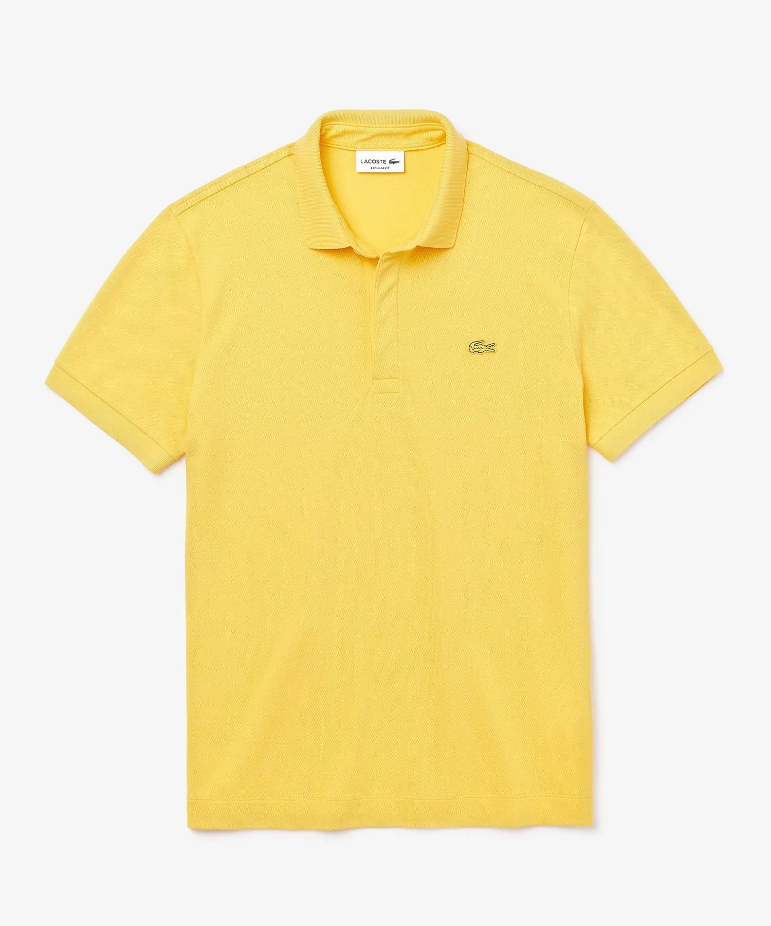 Lacoste Short Sleeve Regular Fit Stretch Cotton Paris Polo in Yellow