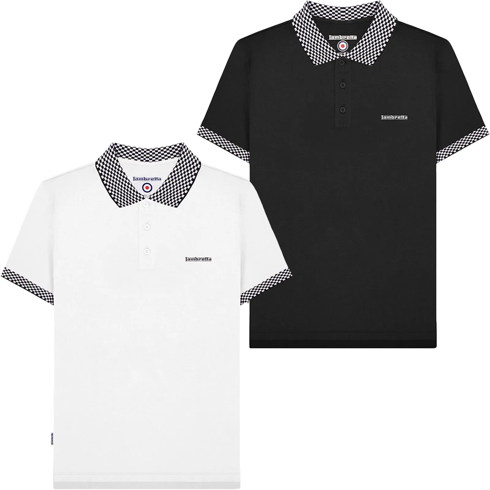 Lambretta Mens Two Tone Short Sleeve Polo Shirt