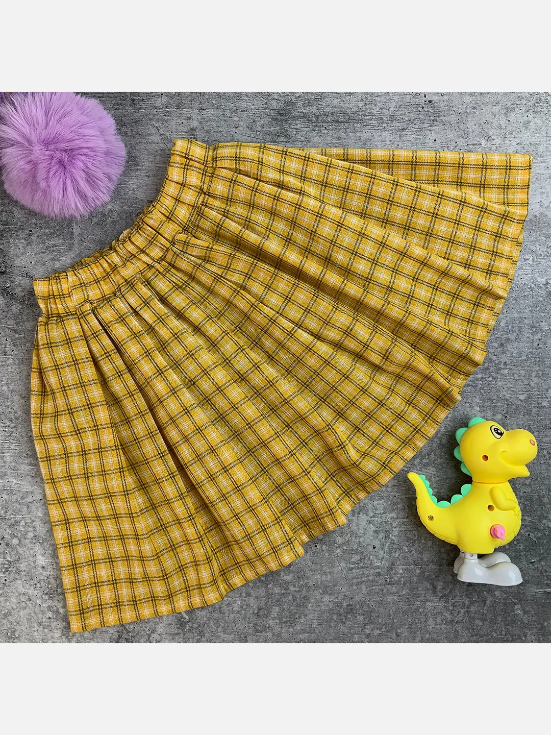 Little Surprise Box 2pcs Yellow Pineapple Sweatshirt, Skirt Winterwear set for Girls -2-3Y